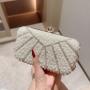 NEW Arrival Women's Pearl Clutch Bag Noble Rhinestone Beaded Evening Bags Wedding Clutch Purse Bag with Handle Handbag
