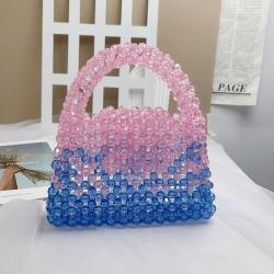 transparent Acrylic Gradient Beaded Bags Wholesale Custom Color Ladies Design Party Summer Beach Purses and Handbags  2024