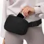 Bulk stock black cross body fanny pack sling bag for men sports running chest waist pouch everywhere belt bag