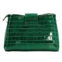 2023 New Arrival Handbag Crocodile Leather Customized Shoulder Woman Vintage Washed Bags Green Zipper Tote Bag With Gold Belt