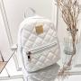 New Hot Sale School Bag Fashion Rhombus Plaid Backpack Pu Leather Mini Shoulder Bags for Women