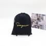 Custom Gold Logo Cotton Packaging Bag For Children Sock Clothing Organic Gift Drawstring Cotton Muslin Shopping Bag