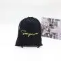 Custom Gold Logo Cotton Packaging Bag For Children Sock Clothing Organic Gift Drawstring Cotton Muslin Shopping Bag