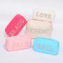 Stock S M L XL Size DIY Patches Logo Personalized Portable Cosmetic Bag Travel Toiletry Bag Gift Makeup Bag Organizer