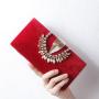 Wholesale  Leaf clip elegant evening bag  diamonds ladies bag Bridal Dress black clutch bags luxury handbags for women