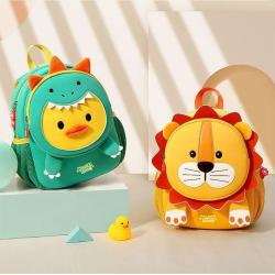 ZF044 New Kindergarten Schoolbag Cartoon Breathable Anti-lost Kids Backpack Boys And Girls Shoulder Bag SBR Diving Fabrics
