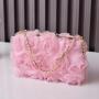 NEW Design Fashion Women's chiffon rose flower clutch bag handbag Party Evening Bag Wedding Clutch Purse Bag