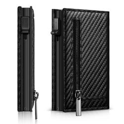 Hot Selling Slim Minimalist Aluminum Front Pocket Wallet with RFID Blocking Pop Up Case and Credit Card Wallet
