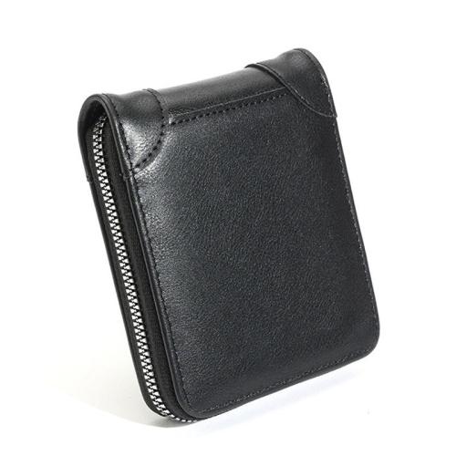 HR588 New Man's Wallet PU Leather Short Solid Color Card Holder Bag Business Man Small Simple Lightweight Coin Wallet Purse