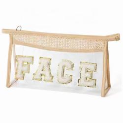 Travel-Friendly Transparent Makeup Bag With Letters TSA Approved Toiletry Organizer for On-the-Go Essentials