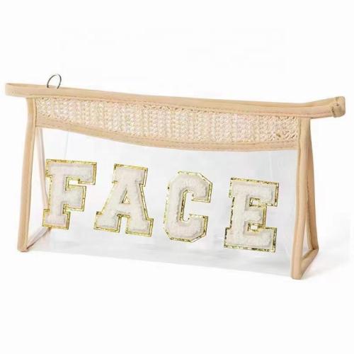 Travel-Friendly Transparent Makeup Bag With Letters TSA Approved Toiletry Organizer for On-the-Go Essentials