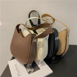 sac tendance 2024  Custom Fashion Handbag High Quality Pu Leather Women's Handbag Large Tote Lock Chain Shoulder Messenger Bags