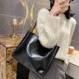 Women's Large Capacity Pure Color PU Leather Crossbody Shoulder Bag Fashionable Bolsas para Mujer