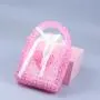 Custom logo handmade acrylic beads hand bag 2024 Wholesale Bulk India Pink Heart Glass Seed Beaded Tote Clutch Bag