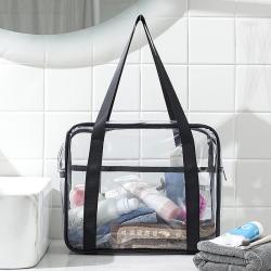 Gelory Large Capacity Transparent Wash Bag PVC Cosmetic Storage Handbag Waterproof Travel Storage Bag