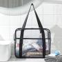 Gelory Large Capacity Transparent Wash Bag PVC Cosmetic Storage Handbag Waterproof Travel Storage Bag
