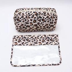 New Arrivals Women Hot Sale Cosmetic Bag Leopard Printing Makeup Bag Transparent Custom Waterproof Clear PVC Bag