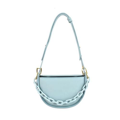 Hot Brand Fashion Handbags From china Half Moon Handbag With Acrylic Chain Saddle Bags