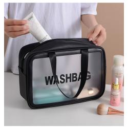 Gelory Travel Portable Fashion TPU Makeup Wash Bag Custom Logo Waterproof Clear Cosmetic Bag Set