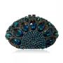 Diamond embellished luxury women's handbag party clutch bag handmade green evening bags rhinestone purses