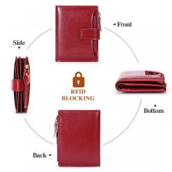 ZF205 Women Short Wallet Women Purse PU Leather Zipper Hasp Coin Purse Designer Wallet Card Holder Folding Card Bag