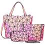 LOVEVOOK Brands Custom logo Pures and Handbags Set Ladies Geometric Luminous Bag Women geometric Handbags