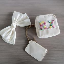 Keymay Nylon Waterproof Embroidery Cute Mini Zipper Pouch Cheap Personalized Cosmetic Bag Small Cosmetic Bag