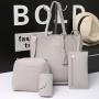 Fashion New Style Solid Color Bag Large Capacity Women's Rivet Four Piece Set Leisure One Shoulder Banquet Women's Bag