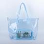 New No Moq Waterproof Transparent PVC Nylon Zipper Tote Bags Travel Handbag Tote Bags For Girls