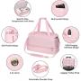 KBW500 Gym Bag for Women Sports Travel Duffel Bag with USB Charging Port Weekender Overnight Bag with Wet Pocket