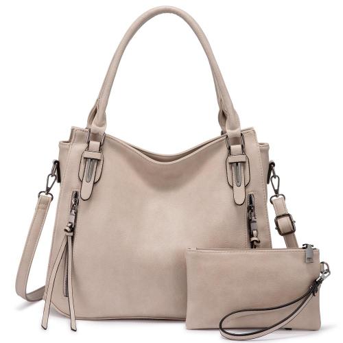 REALER 2023 designer luxury PU black womens shoulder bags large capacity women tote handbags.