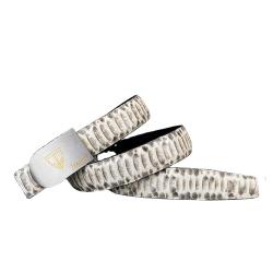 OEM Custom Luxury Trendy Real Genuine Snake Skin Leather Belt Designer Stainless Steel Buckles Casual Dress Waist Belts For Man