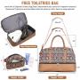 Realer 2021 Canvas Weekender Bag Womens Overnight Bag Carryon Weekend Travel Duffel Tote with Shoe Compartment with Toiletry Bag