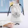 White Cosmetic Dust Drawstring Bag Wedding Favor Gift Jewelry Cotton Bags With Logo Custom Boushed Canvas Drawstring Bag