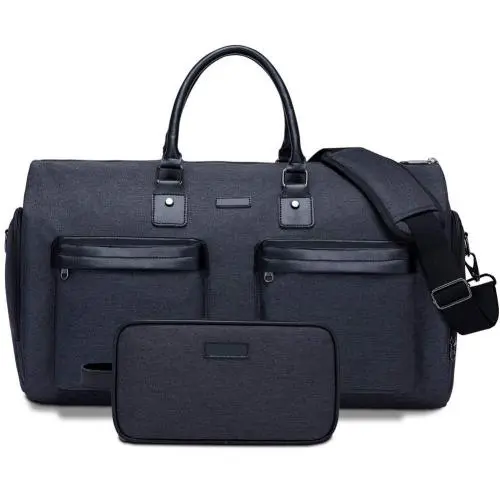 BSCI Factory Custom 45L Foldable Luggage Carrier Duffle Bag Roll Up Travel Garment Duffel Suit Bag includes Toiletry Bag