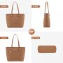 LOVEVOOK 2pc Fashion Classic Tote Bag 15.6 in Office briefcase with Clutch Purse laptop Handbag Woven Leather Handbag for Women