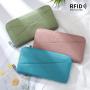Designer women's long wallet RFID women slim wallet zipper leather long wallet for ladies