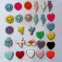 Keymay DIY Personalize Gift Cute Lightweight Initial Varsity Glitter Letter Patches Embroidery Self Adhesive Chenille Patches