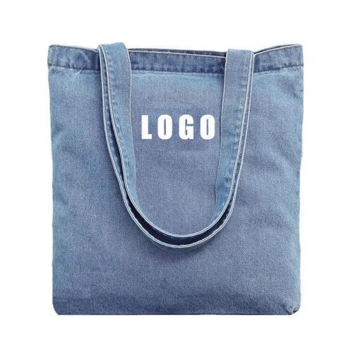 Factory Wholesale Women's Large Capacity Denim Shoulder Shopping Bag Simple Canvas Tote Bag