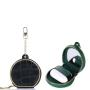Custom Embossed Crocodile Pattern Leather Luxury Purse Mirror Pocket Case For Airpods Pro Easy Carrying Round Headset Bag