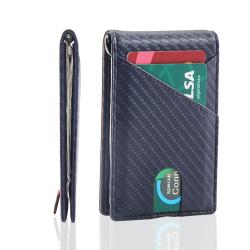 New design leather wallet bifold money clip rfid slim wallet with money clips for men