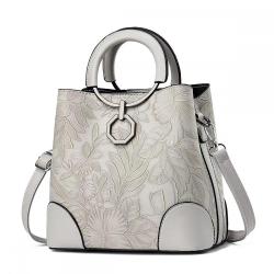 2024 wholesale High Quality glossy women's bags one shoulder crossbody woman PU leather handbags with flower pendant