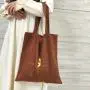 Promotion Custom Logo Printing Faux Suede Handle Shopping Bag Luxury Brown Velvet Travel Shopping Tote Bag