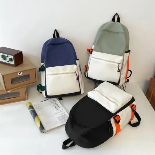 New Design School Bag For College Students Couple Backpack Color Contrast Sports Causal Backpack Fashion Schoolbag
