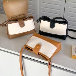 New High Quality Design Crossbody Mobile Phone Hand Bag Fashion Canvas Leather Splice Handbag Women Crossbody Shoulder Stick Bag