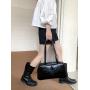2024 Spring Korean Leisure Style Brown Shoulder Bag PU Leather Large Capacity Tote High Quality Handled Handbags for Women
