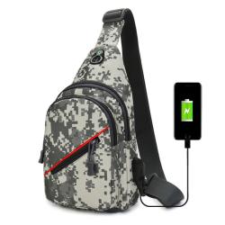 Gelory Wholesale Custom Chest Bag For Men Outdoor Waterproof Crossbody Crossbody Singe Shoulder Bag With USB Port