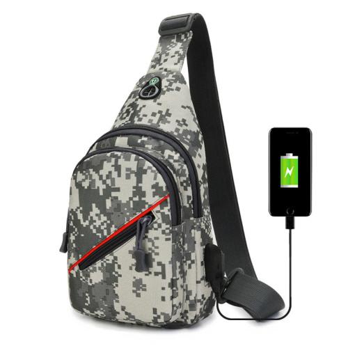 Gelory Wholesale Custom Chest Bag For Men Outdoor Waterproof Crossbody Crossbody Singe Shoulder Bag With USB Port