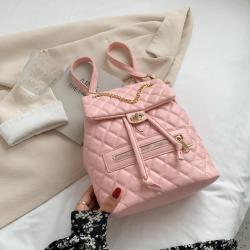 Hot Selling Women's Unisex School Backpack PU Material Waterproof Backpack with Chains and Embroidery Patterns