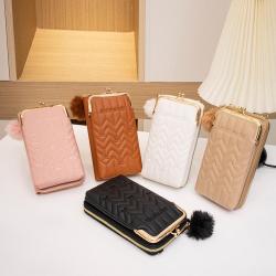 Lingerie mobile phone bag new 2024 women's messenger bag single shoulder crossbody bag simple female clip wallets